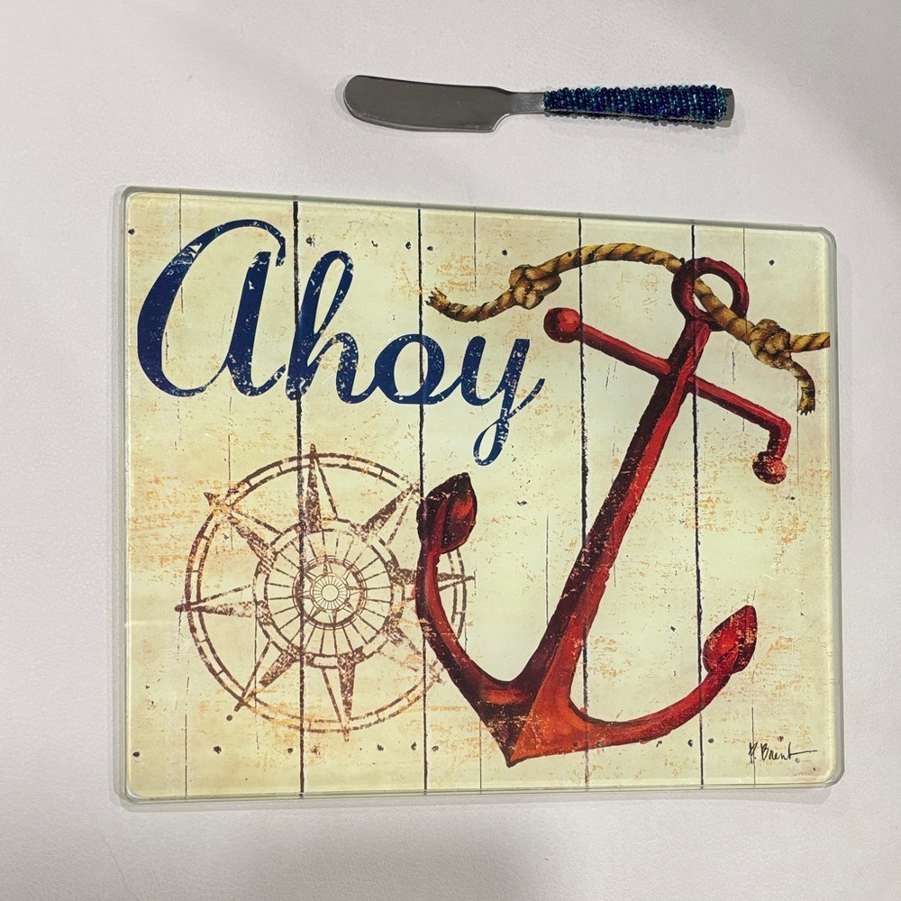 Glass Anchor Serving Tray